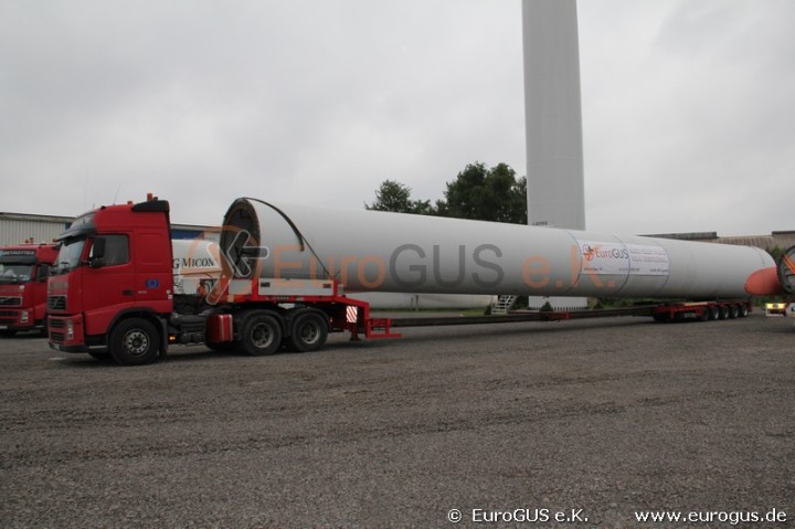 Windkraftanlage Übermaßtransport Russland