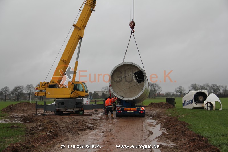 Transport einer Windkraftanlage von Deutschland nach Belarus